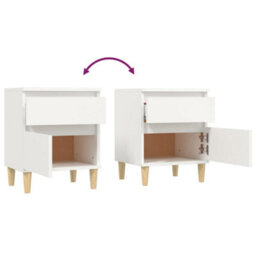 Berkfield Elegant Bedside Cabinets 2 Pcs White 40X35X50 Cm - thumbnail 9