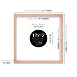 "12X12"" Bronze Picture Frame - 12X12"" Square Frame With 8X8"" Mount For 12X12""/8X8"" Pictures Art Deco Style Room Decor, 1 Pack" - thumbnail 2