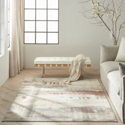 Grey Rust Abstract Modern Living Room Bedroom & Dining Room Rug-69 X 221Cm (Runner) - thumbnail 1