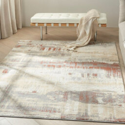 Grey Rust Abstract Modern Living Room Bedroom & Dining Room Rug-69 X 221Cm (Runner) - thumbnail 2