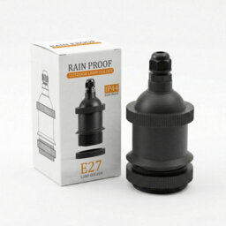 Ip44 Rainproof Outdoor E27 Lamp Holder With Cable Connector Waterproof Pendant Light Fitting Black Pack Of 3 - thumbnail 1