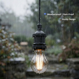 Ip44 Rainproof Outdoor E27 Lamp Holder With Cable Connector Waterproof Pendant Light Fitting Black Pack Of 3 - thumbnail 5