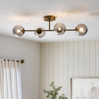 Pagazzi Lighting Pagazzi Tamara 4-Light Antique Brass Semi-Flush Ceiling Light - image 1