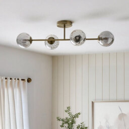 Pagazzi Lighting Pagazzi Tamara 4-Light Antique Brass Semi-Flush Ceiling Light - thumbnail 2