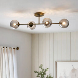 Pagazzi Lighting Pagazzi Tamara 4-Light Antique Brass Semi-Flush Ceiling Light - thumbnail 1