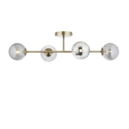 Pagazzi Lighting Pagazzi Tamara 4-Light Antique Brass Semi-Flush Ceiling Light - thumbnail 8