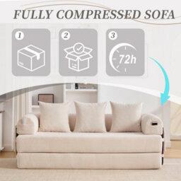 Matteo Modular Sofa In Beige Corduroy - thumbnail 5