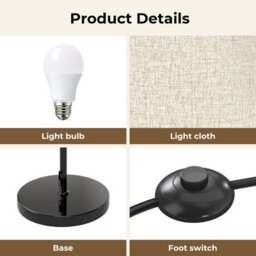 Emitto Standing Floor Lamp With Led Light Remote Foot Switch For Living Room - thumbnail 5