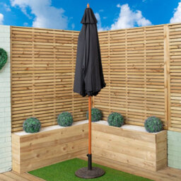 Samuel Alexander 2.7M Outdoor Wooden Garden Parasol Sun Shade With Carry Bag In Black - thumbnail 2