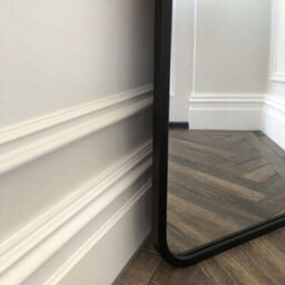 Agenzia 14 Large Black Curved Metal Frame Full Length Wall Mirror 156.5 X 65.5Cm - thumbnail 4