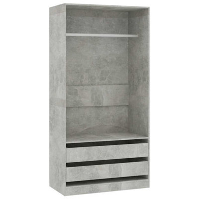 Berkfield Compact Wardrobe Concrete Grey 100X50X200 Cm Engineered Wood