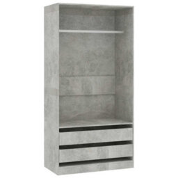 Berkfield Compact Wardrobe Concrete Grey 100X50X200 Cm Engineered Wood