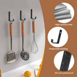 Pcs Black Metal Wall Hooks, Coat Rack Hooks For Clothes, Hats, Bags, Keys For Bedroom, Bathroom, Kitchen, Single Hole - thumbnail 3