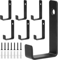 Pcs Black Metal Wall Hooks, Coat Rack Hooks For Clothes, Hats, Bags, Keys For Bedroom, Bathroom, Kitchen, Single Hole - thumbnail 1