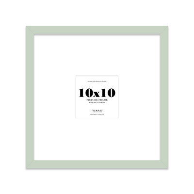 "10X10"" Mint Green Picture Frame - 10X10"" Square Frame With 6X6"" Mount For 10X10""/6X6"" Pictures Moderrn Style Thin Edge, 1 Pack" - image 1