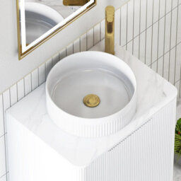 Royal Bathrooms Avenza 800mm Matt White Wall Hung Bathroom Countertop Vanity Unit 2 Drawer With Round Basin - thumbnail 7