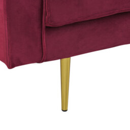Beliani Left-Hand Chaise Longue Miramas Velvet Dark Red - thumbnail 7