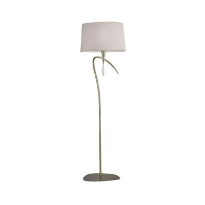 Luminosa Lighting Luminosa Mara Floor Lamp 4 Light E27, Antique Brass Ivory White Shade - image 1