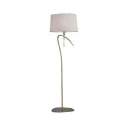 Luminosa Lighting Luminosa Mara Floor Lamp 4 Light E27, Antique Brass Ivory White Shade