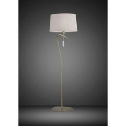 Luminosa Lighting Luminosa Mara Floor Lamp 4 Light E27, Antique Brass Ivory White Shade - thumbnail 2