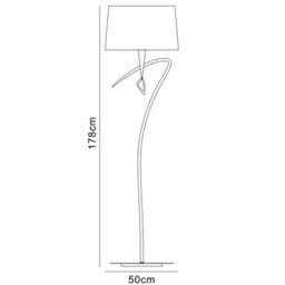 Luminosa Lighting Luminosa Mara Floor Lamp 4 Light E27, Antique Brass Ivory White Shade - thumbnail 3