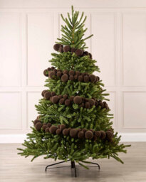 Werchristmas Mocha Velvet Christmas Bauble Garland 9 Ft, 84 Shatterproof Baubles - thumbnail 2