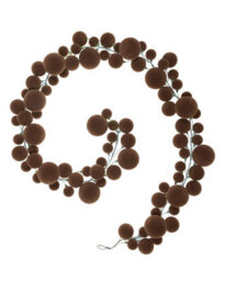 Werchristmas Mocha Velvet Christmas Bauble Garland 9 Ft, 84 Shatterproof Baubles - thumbnail 1