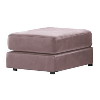 Furnishings For Less UK Brooklyn Plush Velvet Foam Filled Pink Footstool Sofa Accessory