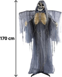 Boland Halloween Standing Reaper Decoration With Led Lighting, Sound & Motion 170Cm Grey - thumbnail 3