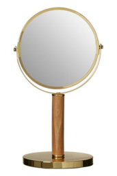 Orsina Gold Finish Iron Table Mirror, Durable 33X17Cm Swivel Vanity Mirror, Elegant Round Mirror - thumbnail 1