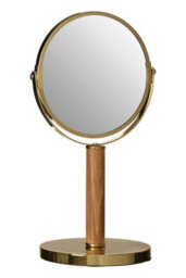 Orsina Gold Finish Iron Table Mirror, Durable 33X17Cm Swivel Vanity Mirror, Elegant Round Mirror - thumbnail 2