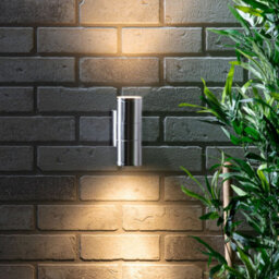 Litecraft Irela Stainless Steel Up And Down Outdoor Wall Light - thumbnail 1