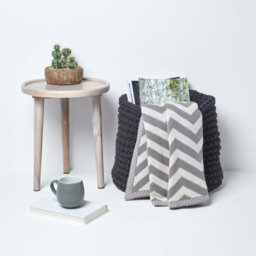 Homescapes Black Cotton Knitted Round Storage Basket, 42 X 37 Cm - thumbnail 4