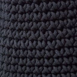 Homescapes Black Cotton Knitted Round Storage Basket, 42 X 37 Cm - thumbnail 3