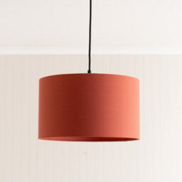 Valuelights Reni Rust Fabric Drum Ceiling Lamp Shade And Bulb (D)35Cm - thumbnail 3