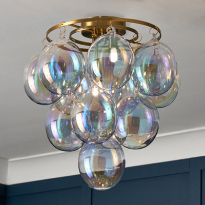 Litecraft Visconte Maiori Irridescent Small Flush Ceiling Light - image 1