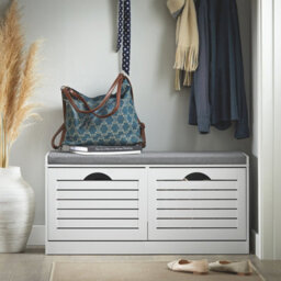 Sobuy Shoe Cabinet With 2 Doors And Flip-Down Racks Storage 8 Pairs Load Capacity 36 Kg Fsr62-Ii-W - White - thumbnail 6