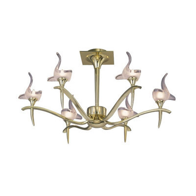 Luminosa Lighting Luminosa Viena Semi Flush Round 6 Light G9, Polished Brass - image 1