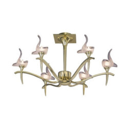 Luminosa Lighting Luminosa Viena Semi Flush Round 6 Light G9, Polished Brass - thumbnail 1