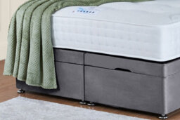 UKBEDFURNITURE Victoria Plush Grey End Opening Divan Ottoman Bed With 54 Inch Headboard - thumbnail 4