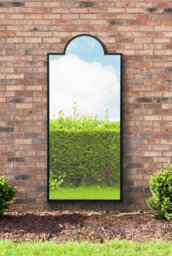 "Mirroroutlet Genestra - Black Contemporary Wall & Leaner Garden Outdoor Mirror 67""x 29"" 170X75Cm" - thumbnail 5
