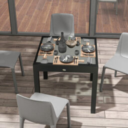 Outsunny Extendable Outdoor Dining Table Patio Table, Clear - thumbnail 8
