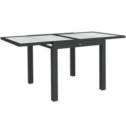 Outsunny Extendable Outdoor Dining Table Patio Table, Clear - thumbnail 2