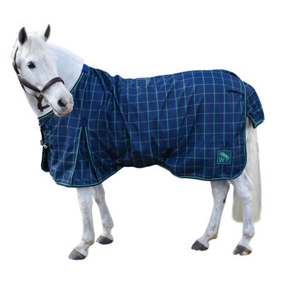 "Whitaker Jacob Standard-Neck Lightweight Horse Turnout Rug Navy/green (6 3"")" - image 1