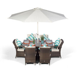 That's Furniture Arizona Rectangular 6 Seater Rattan Patio Dining Set - Brown