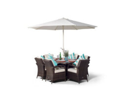 That's Furniture Arizona Rectangular 6 Seater Rattan Patio Dining Set - Brown - thumbnail 3