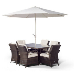 That's Furniture Arizona Rectangular 6 Seater Rattan Patio Dining Set - Brown - thumbnail 7