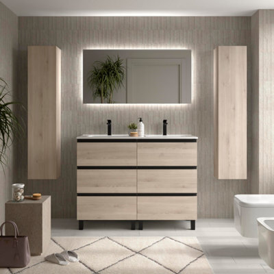 Cygnus bath Bequia Metal 3C Vanity Unit 120Cm Natural Basin Ceramic - image 1