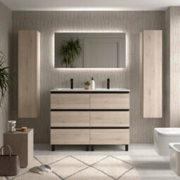 Cygnus bath Bequia Metal 3C Vanity Unit 120Cm Natural Basin Ceramic - thumbnail 1