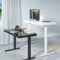 Flexispot Height Adjustable All In One Aesthetic Standing Desk With Drawers 120X60Cm Desktop In White - thumbnail 3